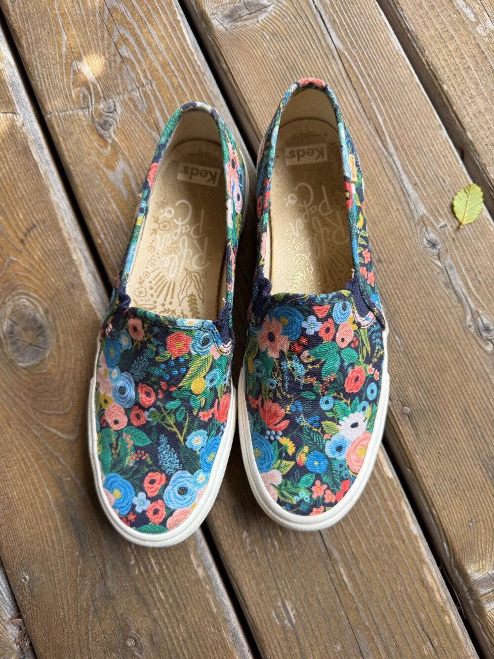 Keds x Rifle Paper Co. Double Decker Garden Party Canvas Slip-On Sneakers Size 9